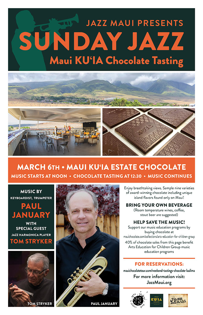 Jazz Maui Presents: Sunday Jazz Maui KU’IA Chocolate Tasting