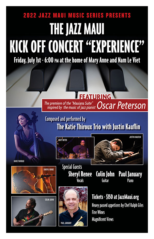 2022 Jazz Maui Music Series presents: The Jazz Maui Kick off Concert “Experience”