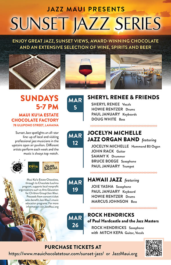Jazz Maui Presents: Sunset Jazz Series March Schedule