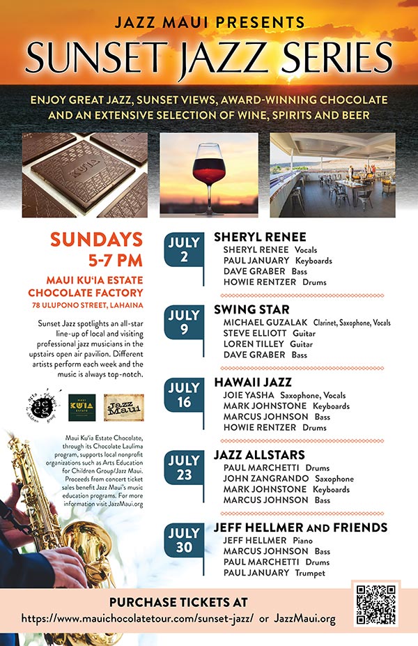 Jazz Maui Presents: Sunset Jazz Series July Schedule