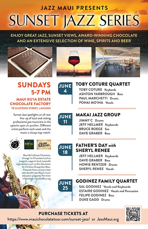 Jazz Maui Presents: Sunset Jazz Series May Schedule