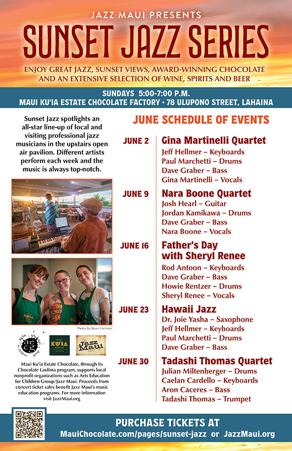 Jazz Maui Presents: Sunset Jazz Series June Schedule of Events