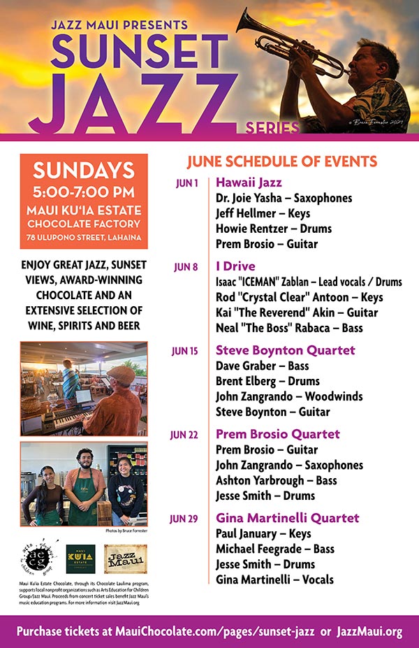 Jazz-Maui-Sunset-Jazz-June-2025 Jazz Maui Presents: Sunset Jazz Series June Schedule of Events